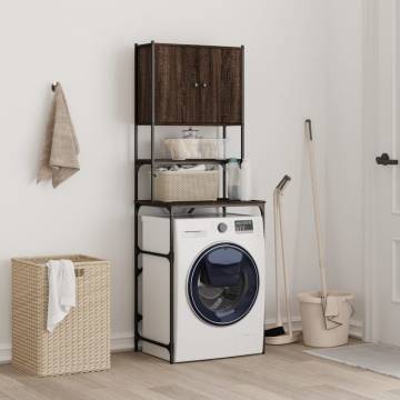 Washing Machine Cabinet Brown Oak 68x48.5x194 cm