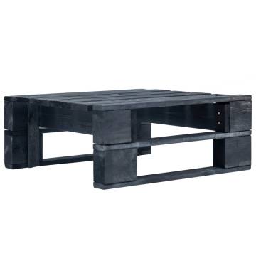 Garden Pallet Ottoman Wood Black