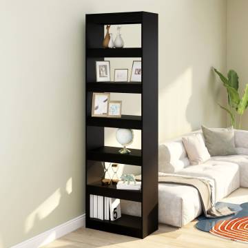 Book CabinetRoom Divider Black 60x30x198 cm