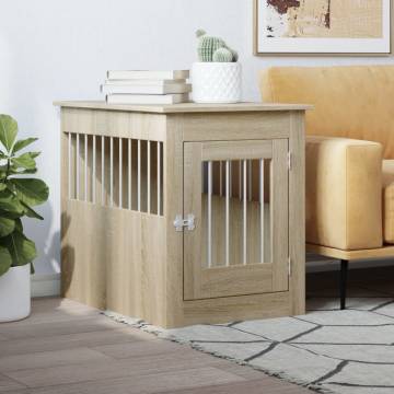 Dog Crate Furniture Sonoma Oak 55x75x65 cm Engineered Wood