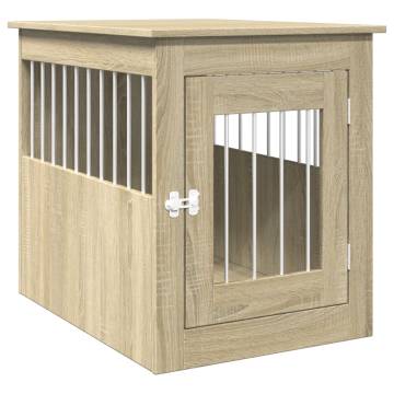 Dog Crate Furniture Sonoma Oak 55x75x65 cm Engineered Wood