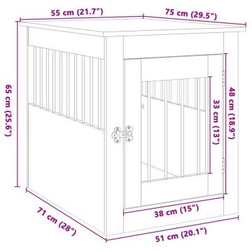 Dog Crate Furniture Sonoma Oak 55x75x65 cm Engineered Wood