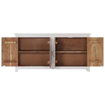 Sideboard Handmade White 140x30x70 cm Solid Acacia Wood