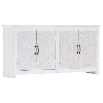 Sideboard Handmade White 140x30x70 cm Solid Acacia Wood