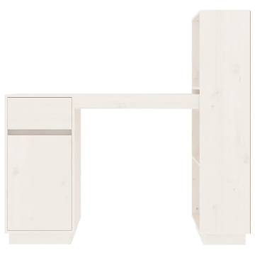 Desk White 110x53x117 cm Solid Wood Pine