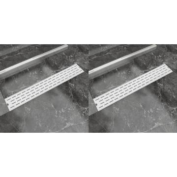 Linear Shower Drain 2 pcs Line 730x140 mm Stainless Steel