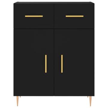 Highboard Black 69.5x34x180 cm Engineered Wood