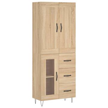 Highboard Sonoma Oak 69.5x34x180 cm Engineered Wood