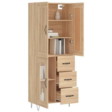 Highboard Sonoma Oak 69.5x34x180 cm Engineered Wood