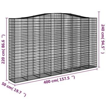 Arched Gabion Baskets 25 pcs 400x50x220240 cm Galvanised Iron