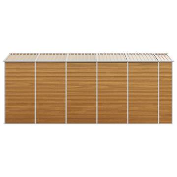 Garden Shed Light Brown 191x470x198 cm Galvanised Steel