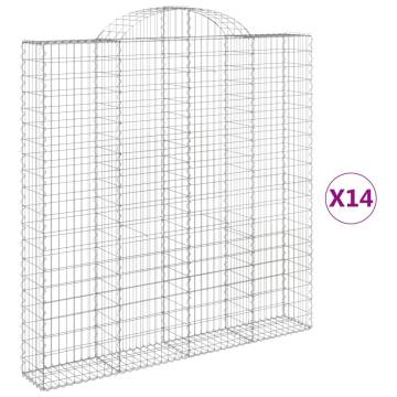 Arched Gabion Baskets 14 pcs 200x30x200220 cm Galvanised Iron