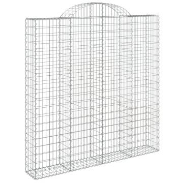 Arched Gabion Baskets 14 pcs 200x30x200220 cm Galvanised Iron