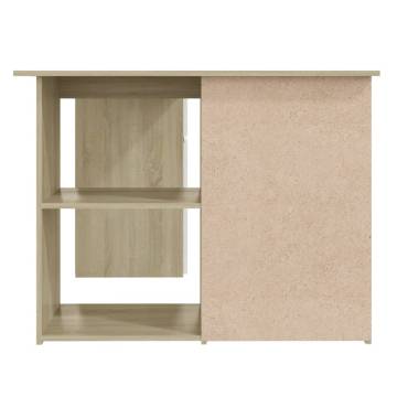 Corner Desk White and Sonoma Oak 145x100x76 cm Engineered Wood