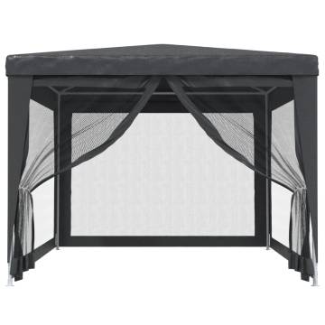 Party Tent with 4 Mesh Sidewalls Anthracite 3x4 m HDPE