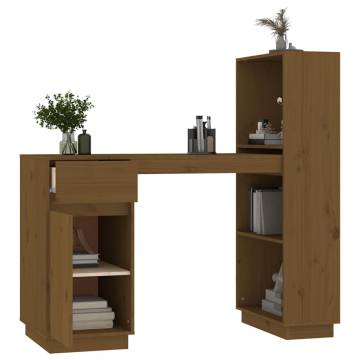 Desk Honey Brown 110x53x117 cm Solid Wood Pine