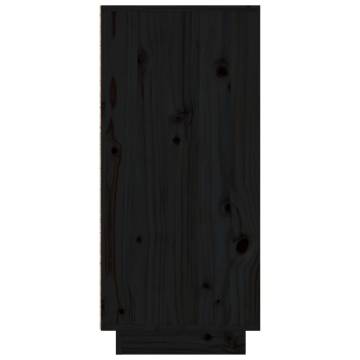 Sideboard Black 110x34x75 cm Solid Wood Pine