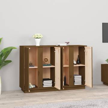 Sideboard Honey Brown 120x35x80 cm Solid Wood Pine