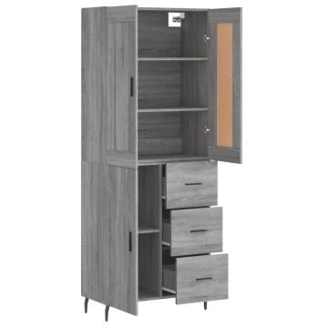 Highboard Grey Sonoma 69.5x34x180 cm Engineered Wood