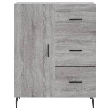 Highboard Grey Sonoma 69.5x34x180 cm Engineered Wood