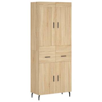 Highboard Sonoma Oak 69.5x34x180 cm Engineered Wood