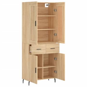 Highboard Sonoma Oak 69.5x34x180 cm Engineered Wood