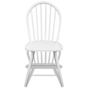 Dining Chairs 6 pcs White Solid Rubber Wood