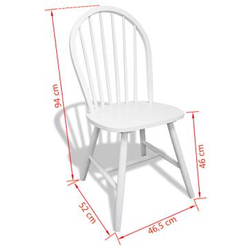 Dining Chairs 6 pcs White Solid Rubber Wood