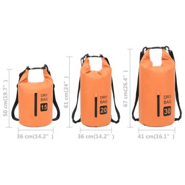 Dry Bag with Zipper Orange 30 L PVC