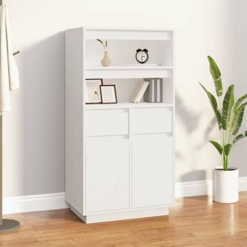 Highboard White 60x40x116.5 cm Solid Wood Pine