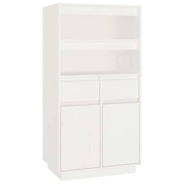 Highboard White 60x40x116.5 cm Solid Wood Pine