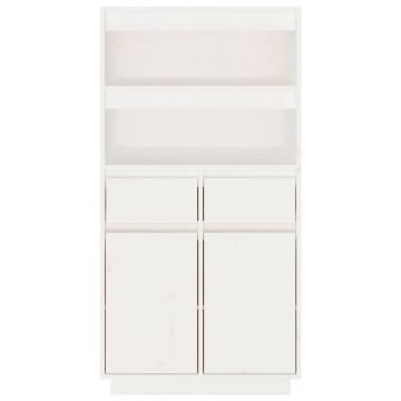 Highboard White 60x40x116.5 cm Solid Wood Pine