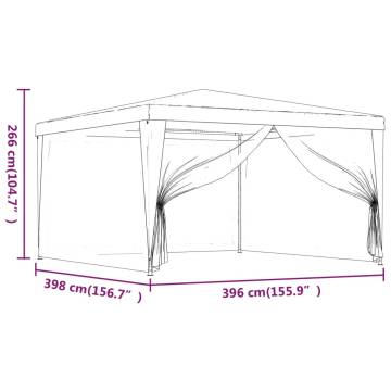 Party Tent with 4 Mesh Sidewalls Green 4x4 m HDPE