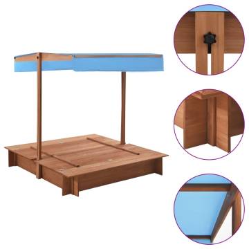 Sandbox with Roof Firwood 122x120x123 cm