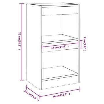 Book CabinetRoom Divider Brown Oak 40x30x72 cm