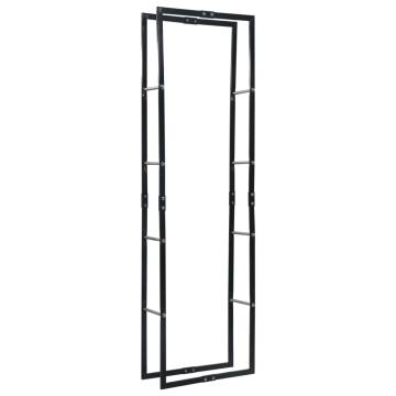 Firewood Rack Black 60x25x200 cm Steel