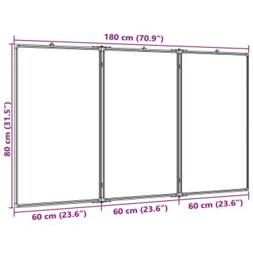 Magnetic Whiteboard Foldable 180x80x1.7 cm Aluminium