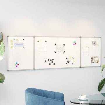 Magnetic Whiteboard Foldable 200x60x1.7 cm Aluminium