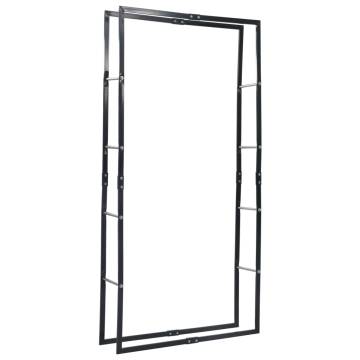 Firewood Rack Black 100x25x200 cm Steel