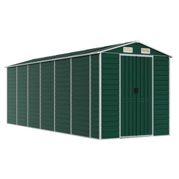 Garden Shed Green 191x555x198 cm Galvanised Steel