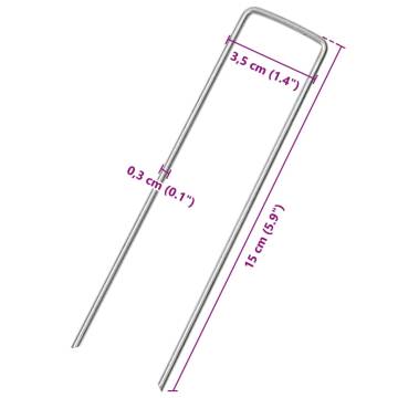 Ground Pegs U Shape 50 pcs 15x3.5 cm Galvanised steel