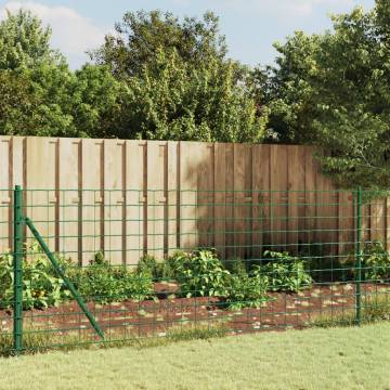 Wire Mesh Fence with Spike Anchors Green 0.8x10 m