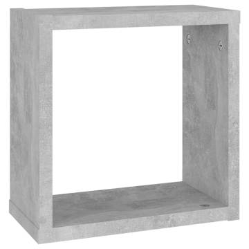 Wall Cube Shelves 6 pcs Concrete Grey 30x15x30 cm