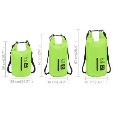 Dry Bag with Zipper Green 30 L PVC