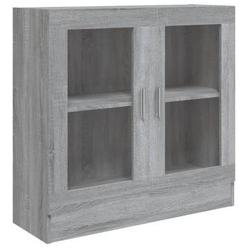 Vitrine Cabinet Grey Sonoma 82.5x30.5x80 cm Engineered Wood