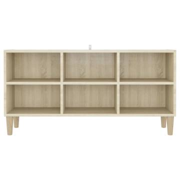 TV Cabinet with Solid Wood Legs Sonoma Oak 103.5x30x50 cm