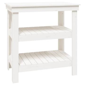 Work Bench White 78.5x50x80 cm Solid Wood Pine