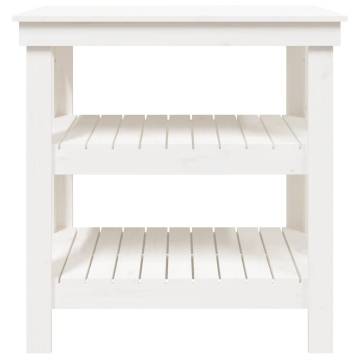 Work Bench White 78.5x50x80 cm Solid Wood Pine