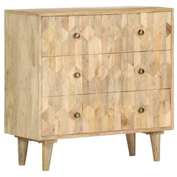 Drawer Cabinet 75x35x75 cm Solid Mango Wood