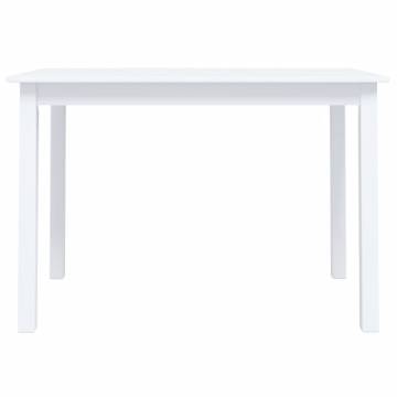 Dining Table White 114x71x75 cm Solid Rubber Wood